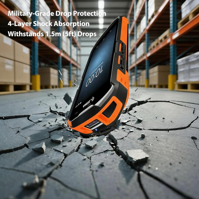 Mutelen Case for Zebra TC51 TC52 TC52X TC56 TC57 TC57X TC510K TC520 TC520K – Rugged Protective Cover with Strap, Bumper, Boot-Style Holster, Handheld Barcode Scanner Accessory SG-TC51-EXO1-01 (Orange) - Image 4